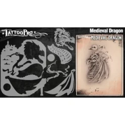 Tattoo Pro Series 3 Stencils - Medieval Dragon