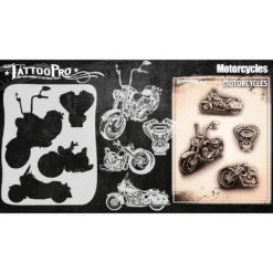 Tattoo Pro Series 4 Stencils - Motorcycles