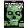 Tinsley Transfers Party Skull Face Tattoo - Glow In The Dark -Lush Metic Sales Store ttps608